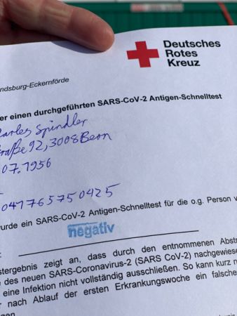 Corona Schnelltest negativ